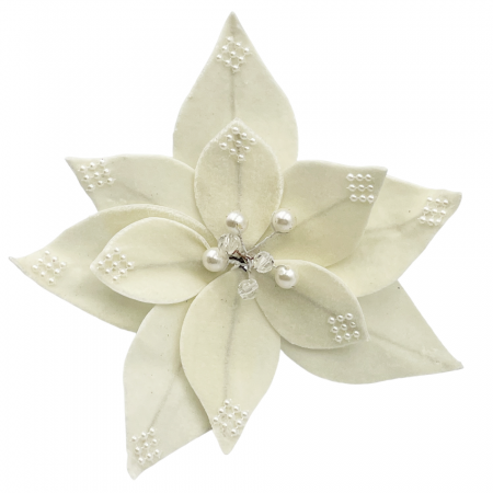Colectia Sampanie & Crem & Ivoire - Ornament brad Craciunita REINA, Ivoire, 21cm