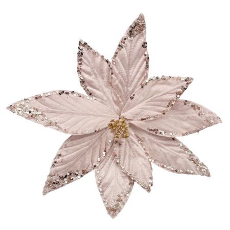 Ornament brad Craciunita ROYAL, Roz pudra, 30cm [1]