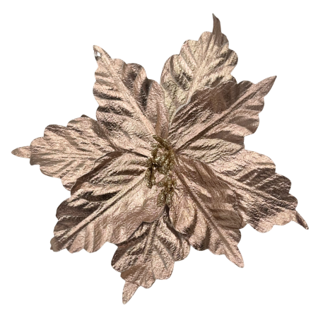 GLOBURI & FLORI DE BRAD - Ornament brad Craciunita SHINY, Roz auriu, 22cm