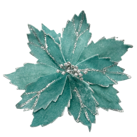 GLOBURI & FLORI DE BRAD - Ornament brad Craciunita VELVET, Bleu menta, 27cm
