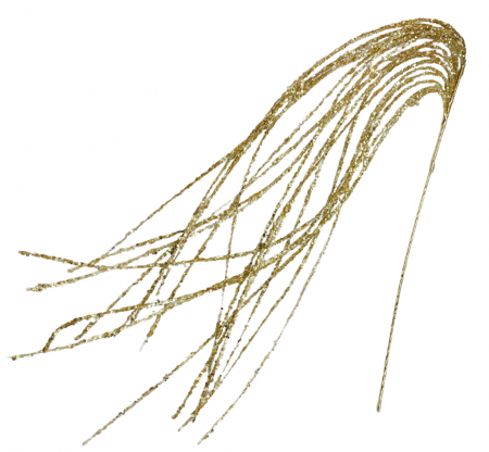 Ramură decorativă cu fire subțiri și sclipici JANIS, Auriu, 65cm [2]