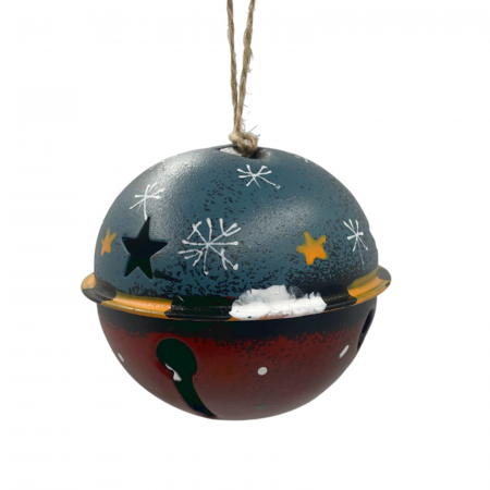 Glob Craciun Clopotel MAGIC, Albastru/ Burgundy, 8cm [1]