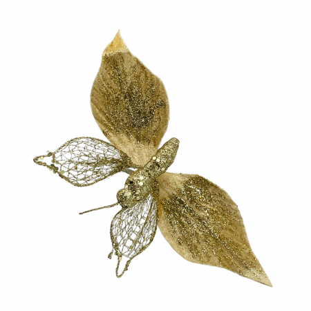 CRACIUN MAGIC - Ornament brad Fluture CHARM, Auriu, 20cm
