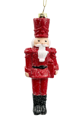 GLOBURI & FLORI DE BRAD - Ornament Soldatel BEN – Decoratiune de Crăciun, Rosu, 16cm