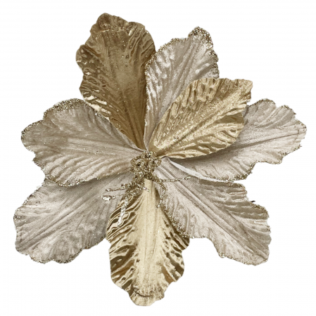 Ornament brad Magnolie ALEGRIA, Sampanie/ Auriu, 25cm [2]
