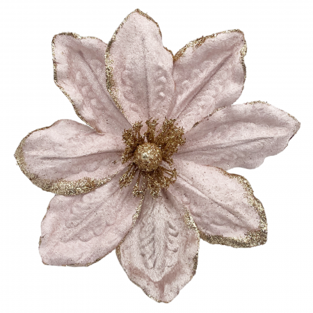 CRACIUN MAGIC - Ornament brad Magnolie BELLE, Roz perlat, 22cm