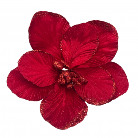 CRACIUN MAGIC - Ornament brad Magnolie CELYN, Rosu, 20cm