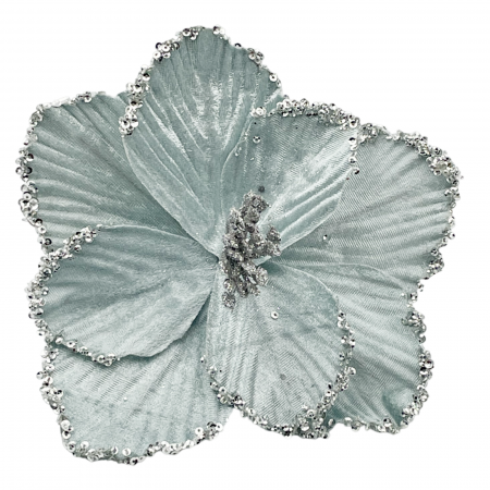 CRACIUN MAGIC - Ornament brad Magnolie CHARM, Alb/ Argintiu