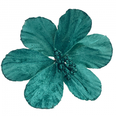Colectia Verde & Menta & Paun - Ornament brad Magnolie LUCKY, Verde paun, 18cm