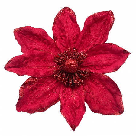 Colectia Rosu & Burgundy - Ornament brad Magnolie GRACE, Rosu, 22cm