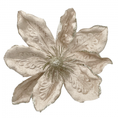 Colectia Sampanie & Crem & Ivoire - Ornament brad Magnolie GRACE, Nude auriu, 23cm