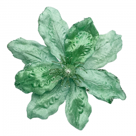 Colectia Verde & Menta & Paun - Ornament brad Magnolie GRACE, Verde menta/ jad, 23cm