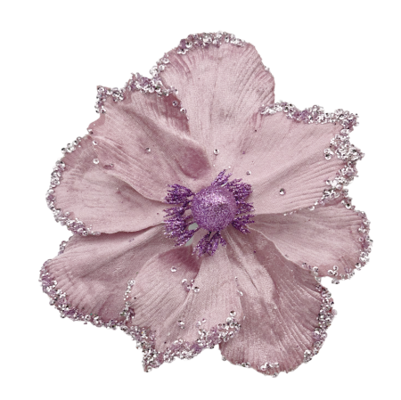 GLOBURI & FLORI DE BRAD - Ornament brad Magnolie JOLLY, Roz lavanda, 20cm