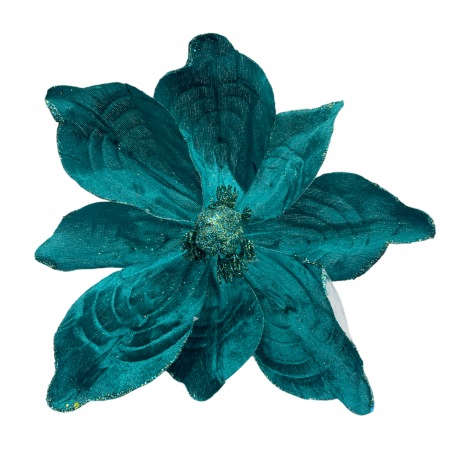 Colectia Albastru & Bleu & Turcoaz - Ornament brad Magnolie JOY, Verde albastrui, 25cm