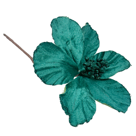 Ornament brad Magnolie LUCKY, Verde paun, 18cm [2]