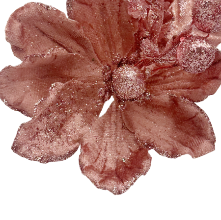 Ornament brad Magnolie NATALIE, Roz prafuit, 12cm [2]
