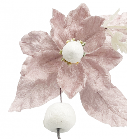 Ornament brad Magnolie NOELLE, Roz prafuit, 20cm [1]