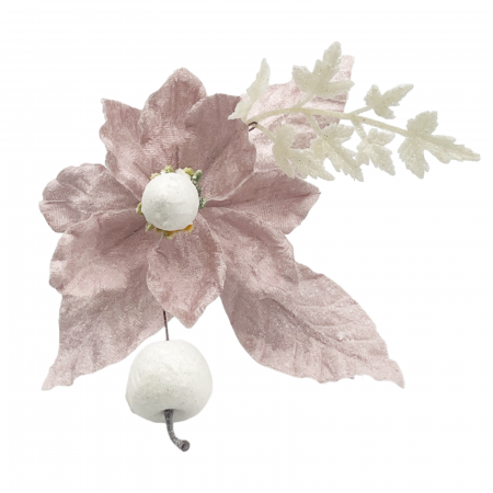 Colectia Roz & Mov - Ornament brad Magnolie NOELLE, Roz prafuit, 20cm