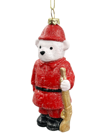 Ornament Ursulet cu pusca TEDDY – Decoratiune de Crăciun, Rosu, 12.5cm [1]