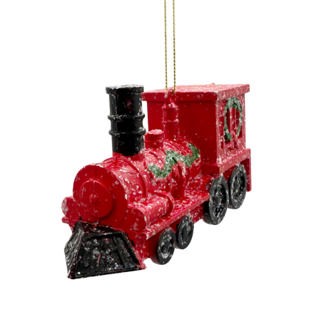 Ornament brad Locomotiva JOY, Rosu, 12cm [1]