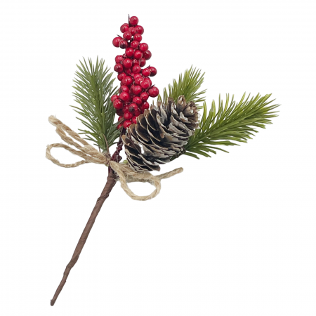 CRENGUTE & PICK-URI - Ornament Craciun HOLLY, Rosu, 18cm