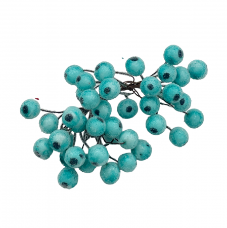 CRACIUN MAGIC - Ornament Craciun bobite BERRIES, Bleu turcoaz, 15cm