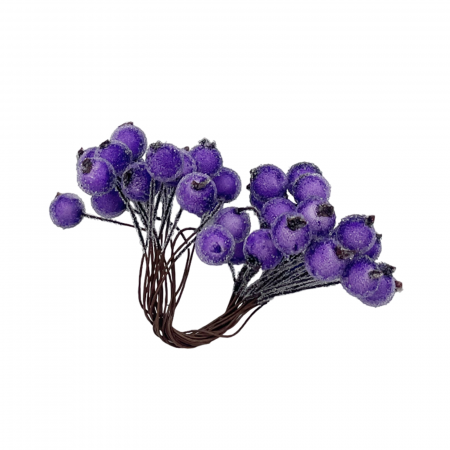 Ornament Craciun bobite BERRIES, Mov, 15cm [1]