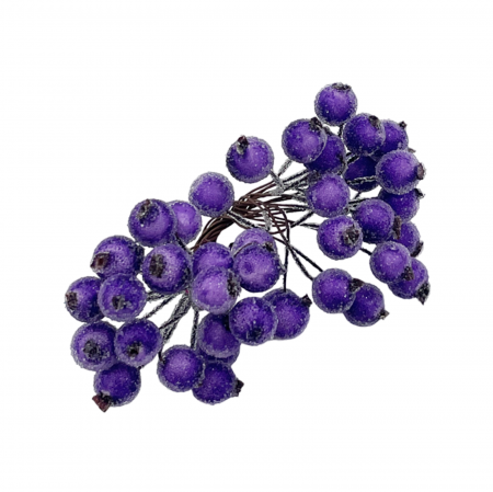Colectia Roz & Mov - Ornament Craciun bobite BERRIES, Mov, 15cm