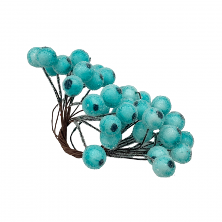 Ornament Craciun bobite BERRIES, Bleu turcoaz, 15cm [1]