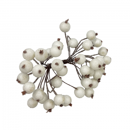 Ornament Craciun bobite BERRIES, Alb [2]