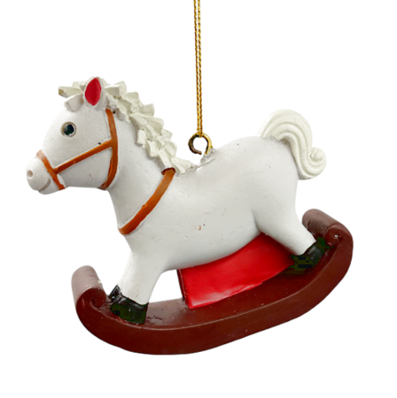 Colectia Clasic - Ornament Craciun - Calut balansoar alb HOOFY