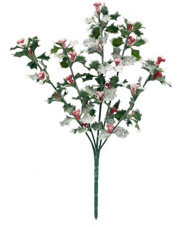CRENGUTE & PICK-URI - Ornament Craciun cu ilex inzapezit LEXY, 28cm