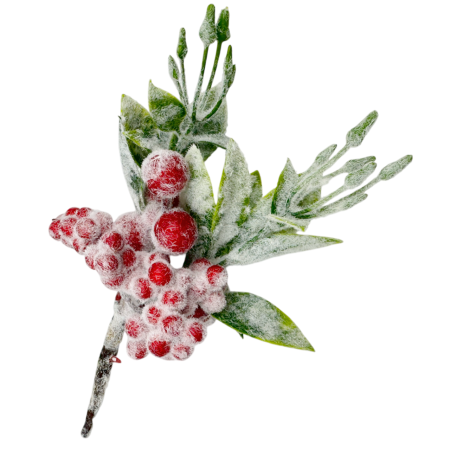 CRENGUTE & PICK-URI - Ornament Craciun cu bobite glazurate HOLLY, 12cm