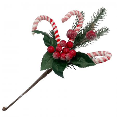 CRENGUTE & PICK-URI - Ornament Craciun cu brad si acadele ALICE, Rosu, 28cm