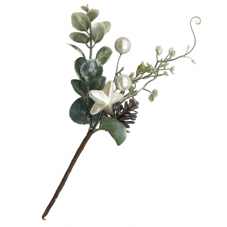 CRENGUTE & PICK-URI - Ornament Craciun cu steluta si con PEARL, 28cm