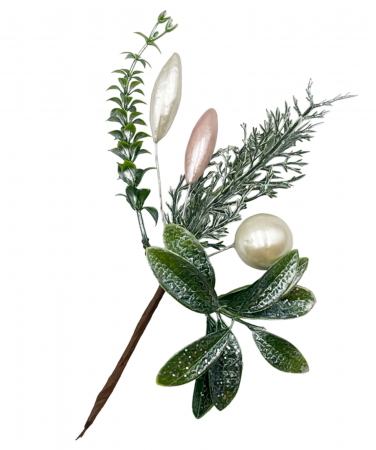 CRENGUTE & PICK-URI - Ornament Craciun cu brad si glob PEARL, 28cm