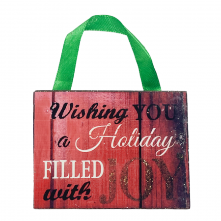 Colectia Rosu & Burgundy - Ornament Craciun MAGIC HOLIDAY, Rosu, 8x6cm