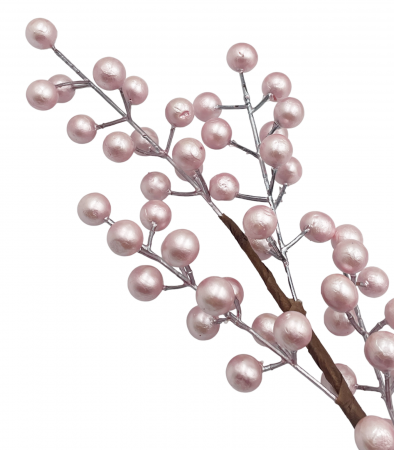 Ornament Craciun PEARL BERRY, Roz, 40cm [1]