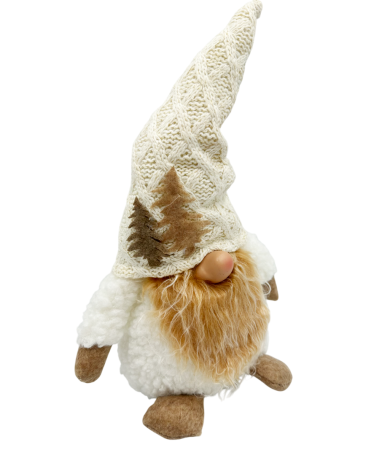 Spiridus decorativ cu caciulita tricotata FAY, Crem, 25cm [1]