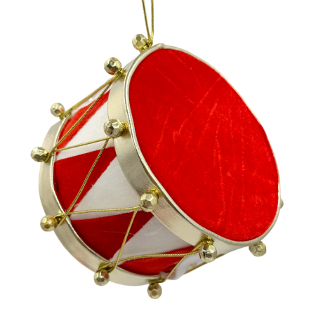 Colectia Clasic - Ornament de Crăciun tobă roșu-alb - decor clasic și vesel