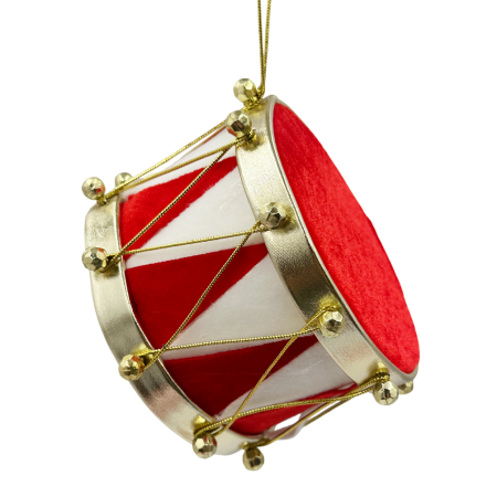 Ornament de Crăciun tobă roșu-alb - decor clasic și vesel [1]