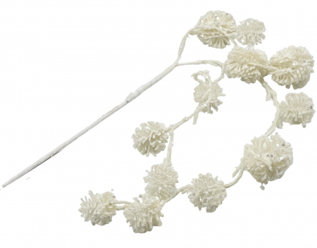 CORONITE & GHIRLANDE - Ghirlanda curgatoare Craciun BELLE, Alb, 45cm