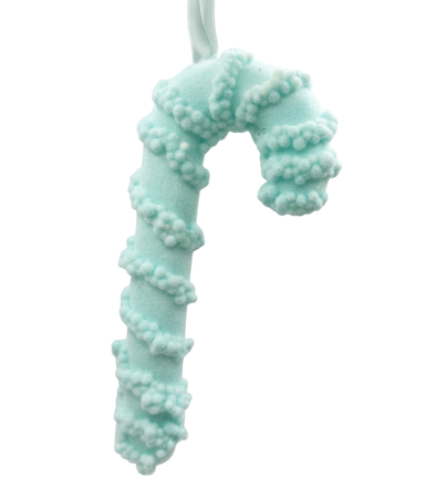 GLOBURI & FLORI DE BRAD - Ornament de Crăciun bastonaș turcoaz