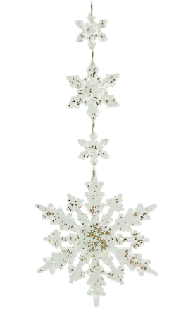 Colectia Auriu & Maro & Aramiu - Ornament cu fulgi de nea si sclipici auriu GLAM