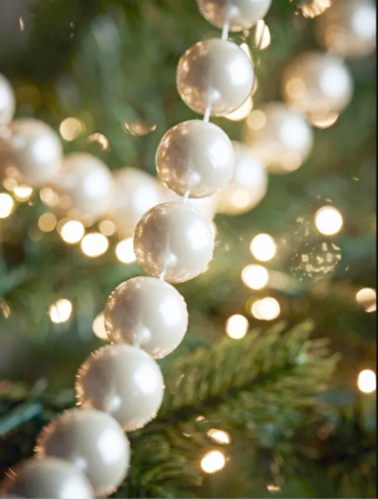 Ghirlandă decorativă cu perle albe SHINY [2]
