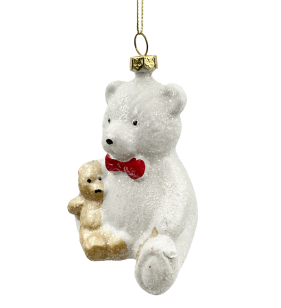 Ornament Ursulet TEDDY – Decoratiune de Crăciun, Alb, 12cm [1]