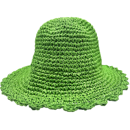 Palarii De Vara - Palarie de paie verde BUCKET pentru femei