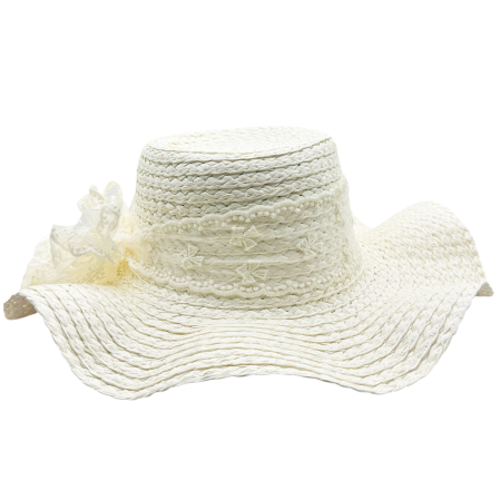 ACCESORII COPII - Palarie de paie Sombrero ELISE pentru fetite, Crem