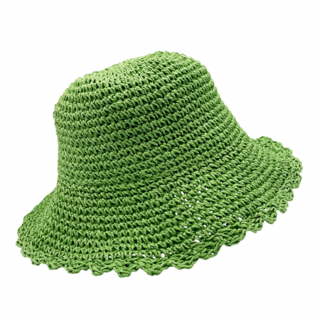 Evantaie & Palarii & Umbrele De Soare - Palarie de soare BUCKET pentru femei, Paie, Verde