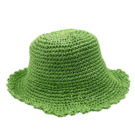 Palarie de soare BUCKET pentru femei, Paie, Verde [1]